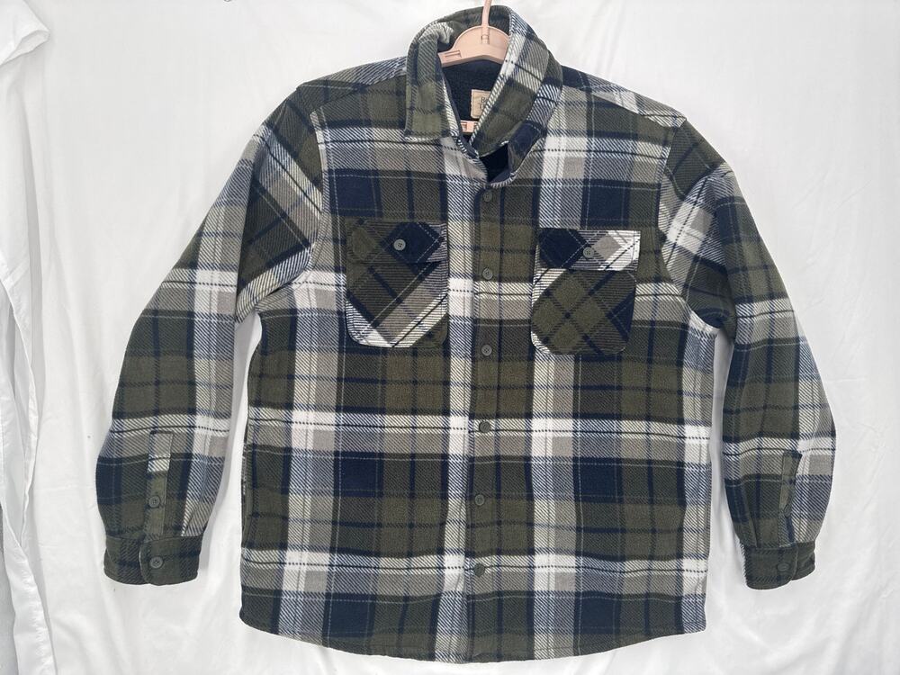Boston Traders men's polar bonded plush lined flannel button up jackeT size XL